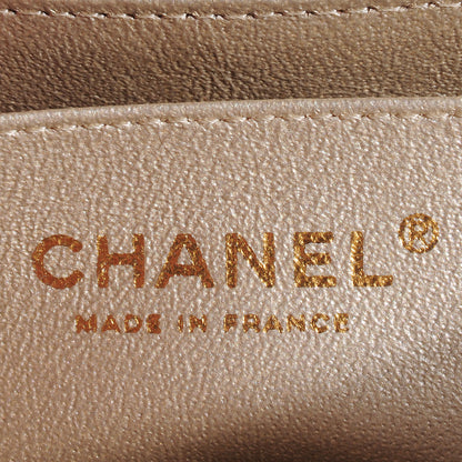 Chanel Metallic Lambskin Perforated Mini Rectangular Flap Light Gold 7 of 8
