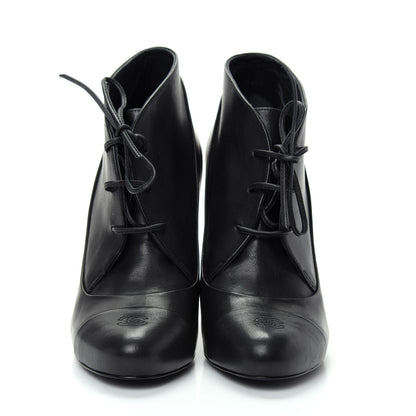 Chanel Calfskin Oxford Lace Up Ankle Booties 38 Black 2 of 11