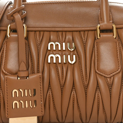 Miu Miu Nappa Matelasse Large Arcadie Top Handle Bag Caramel 7 of 9