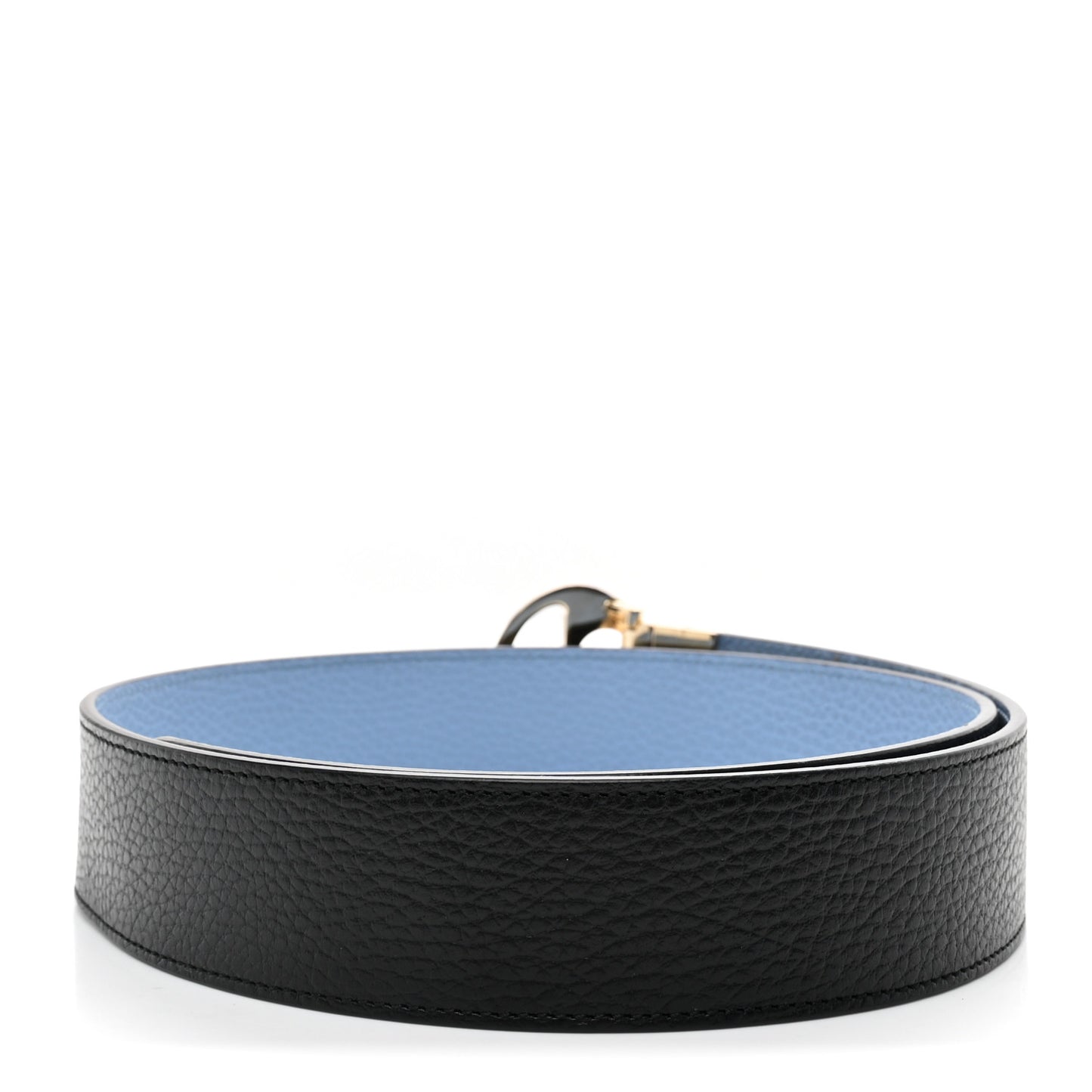 Dollar Calfskin 1973 Reversible Belt 85 34 Black Mineral Blue