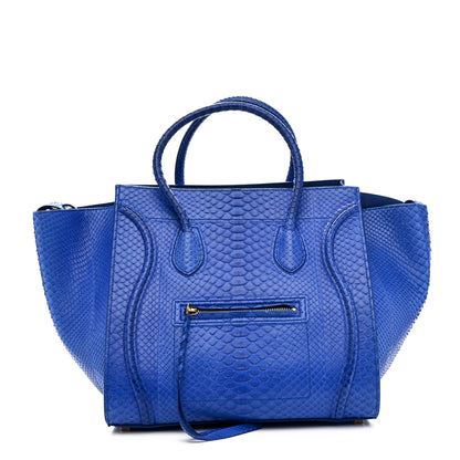 Celine Snakeskin Medium Phantom Luggage Blue 1 of 13