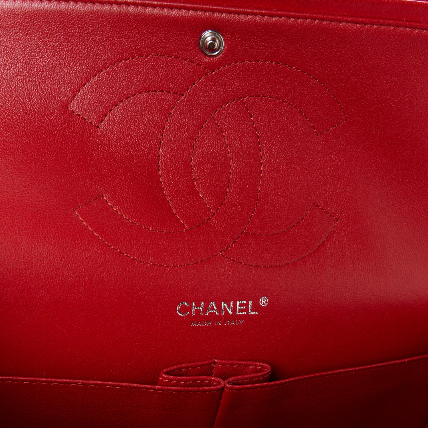 Chanel Caviar Quilted Jumbo Double Flap Red 6 of 12