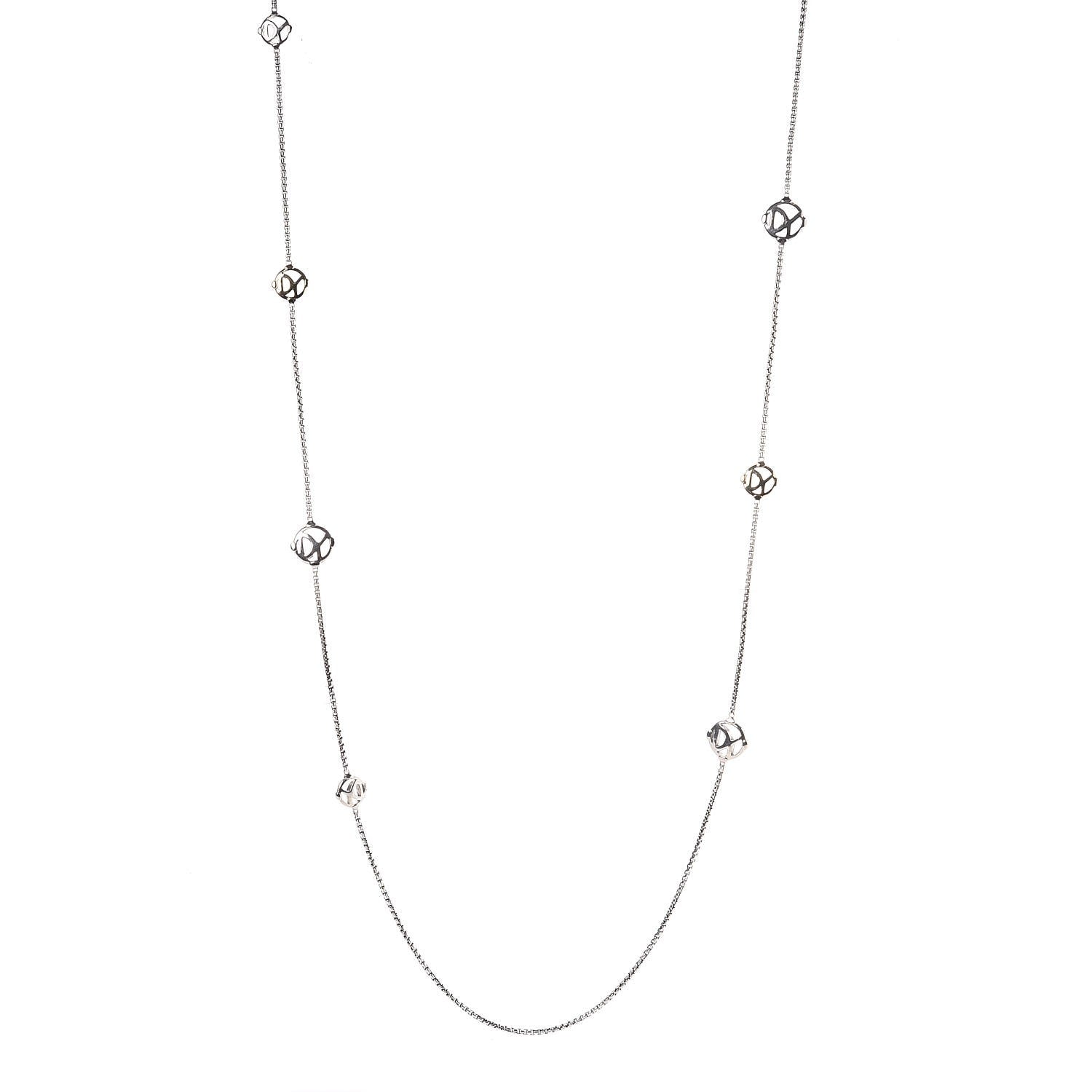 David Yurman Sterling Silver 14K Yellow Gold Logo Station Necklace 36" 1 of 7