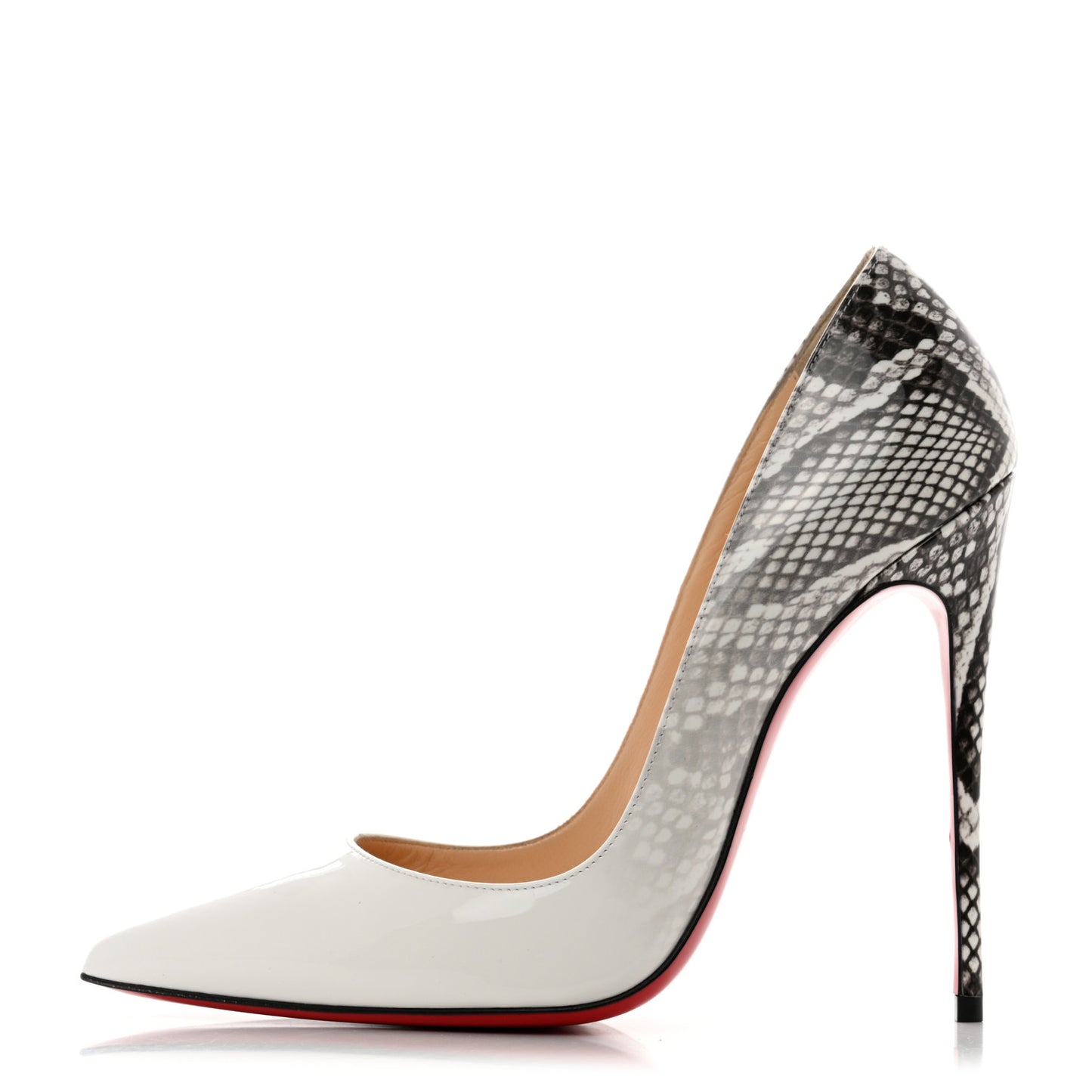 Patent Degrade Snakeskin Printed So Kate 120 Pumps 38 White Roccia
