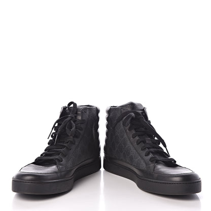 Gucci GG Supreme Monogram Mens Common High Top Sneakers 11 Black 5 of 9