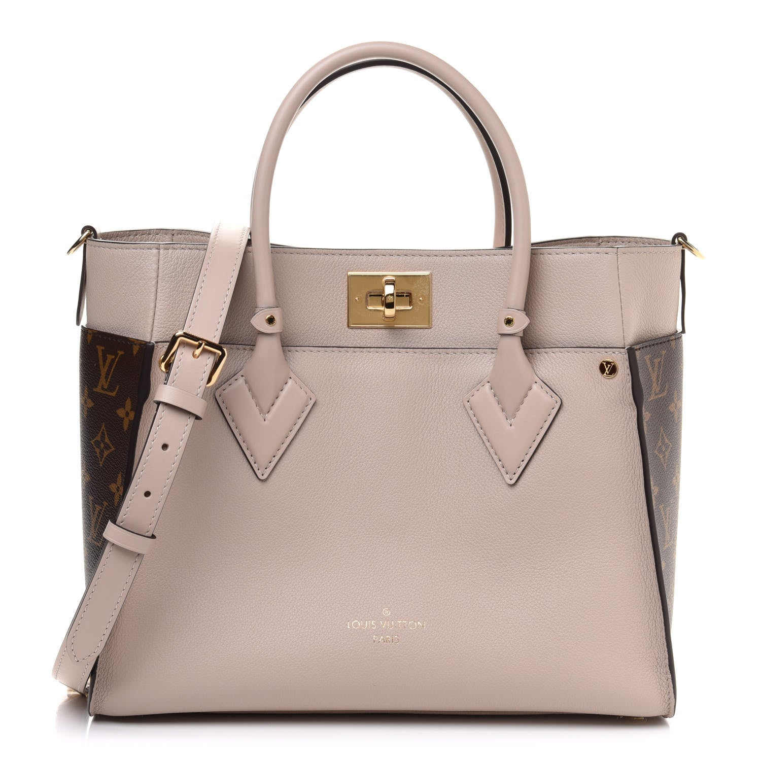 Louis Vuitton Calfskin Monogram On My Side Greige 1 of 14