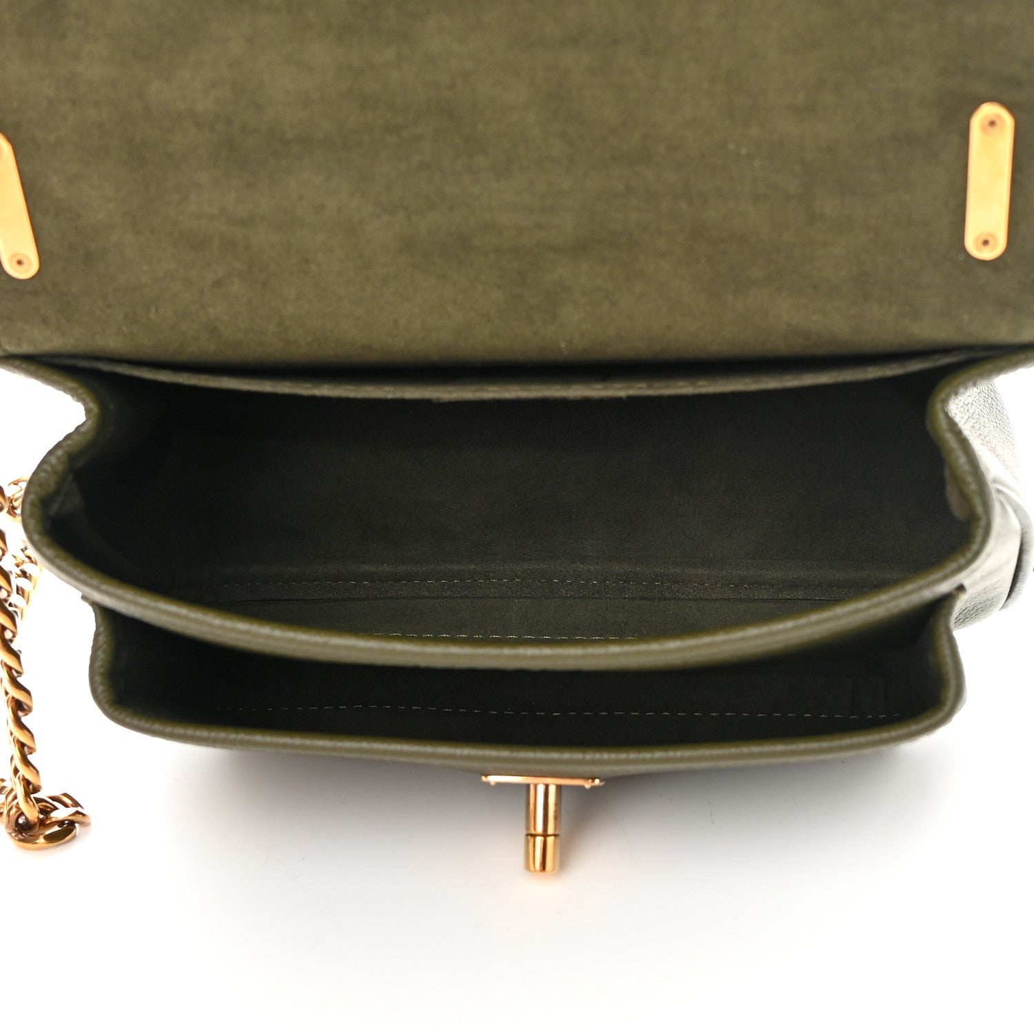 Louis Vuitton Grained Calfskin Lockme Chain Bag PM Kaki 5 of 12