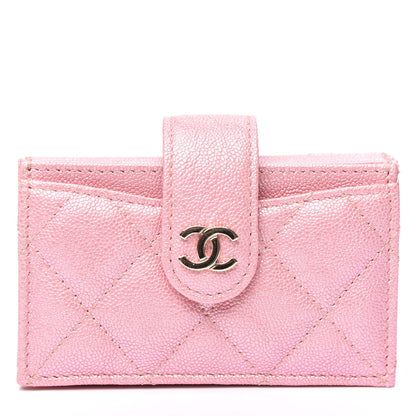 Chanel Iridescent Caviar Quilted Gusseted Card Holder Pink 1 of 9