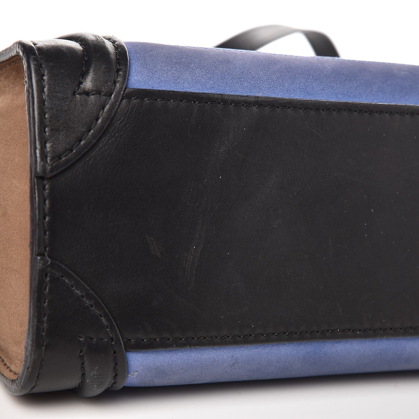 Nubuck Smooth Calfskin Nano Tri-Color Luggage Royal Blue
