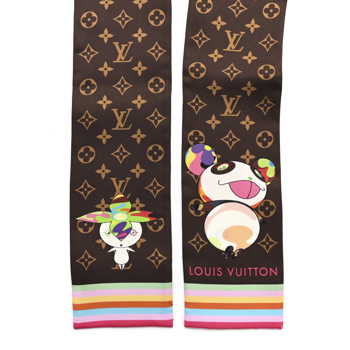 LV X TM Silk Monogram Superflat Character Bandeau Brown