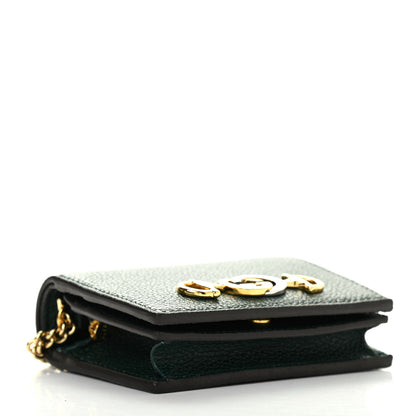 Gucci Grainy Calfskin Zumi Chain Card Case Wallet Vintage Green 4 of 8