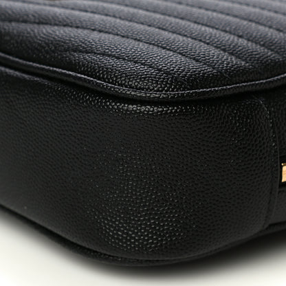 Saint Laurent Grain De Poudre Matelasse Monogram Mini Lou Camera Bag Black 10 of 11