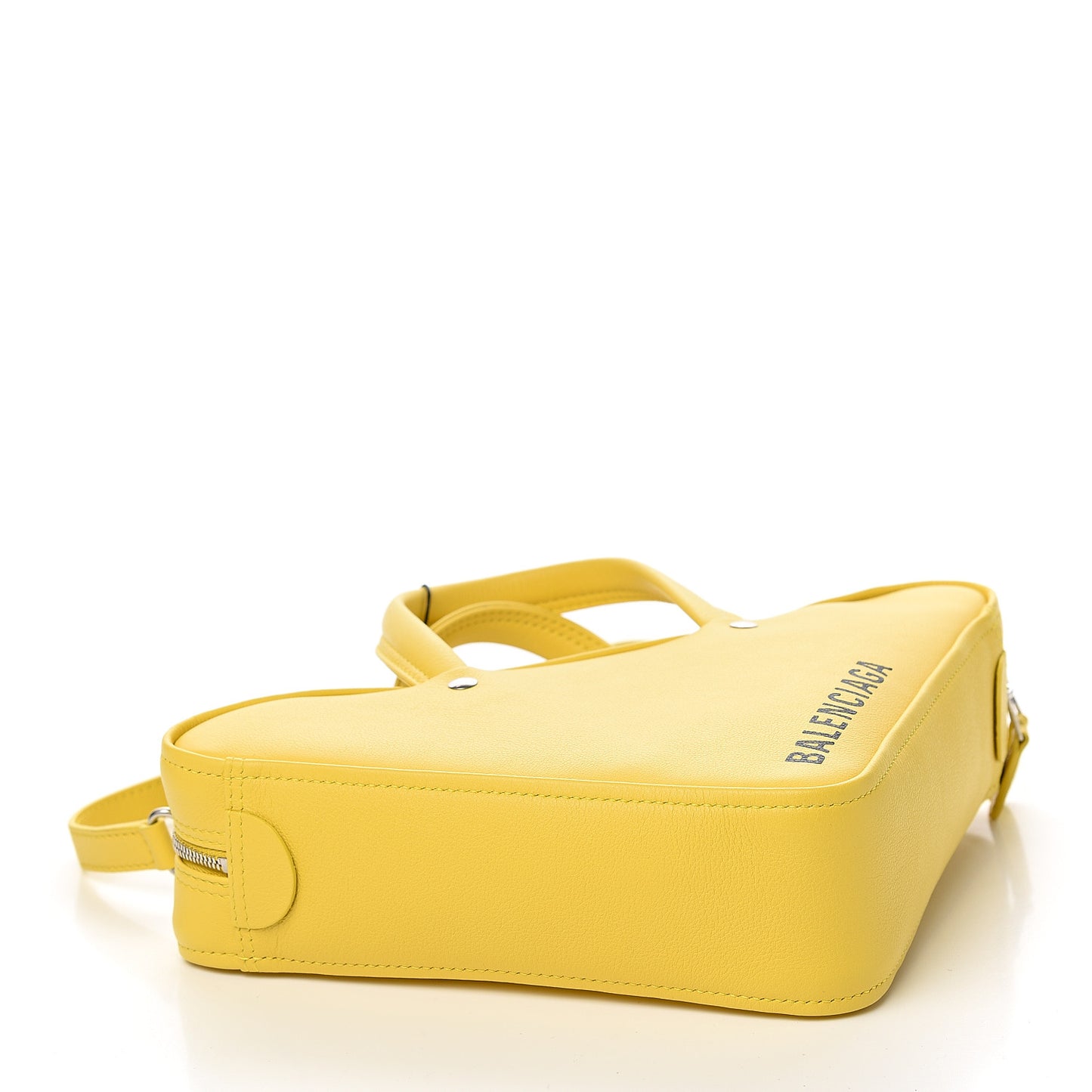 Shiny Day Calfskin Logo XS Triangle Duffle Jaune Black
