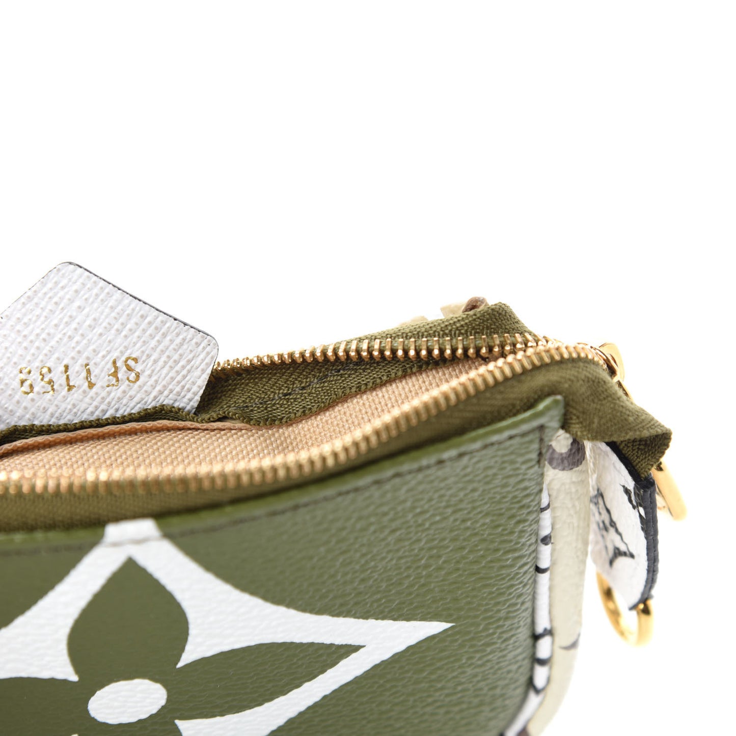 Monogram Giant Micro Pochette Accessories Kaki White