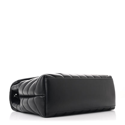 Saint Laurent Calfskin Y Quilted Monogram Monochrome Small Loulou Chain Satchel Black 4 of 12