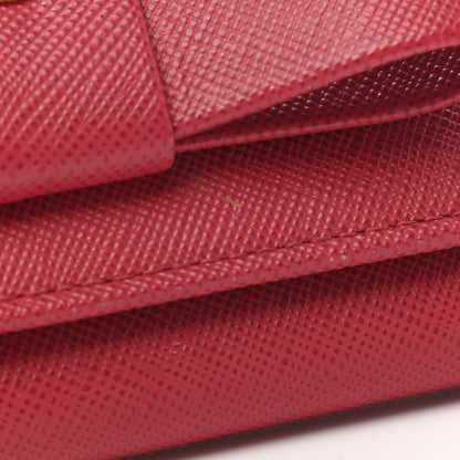 Prada Saffiano Fiocco Bow Continental Wallet Peonia 7 of 9