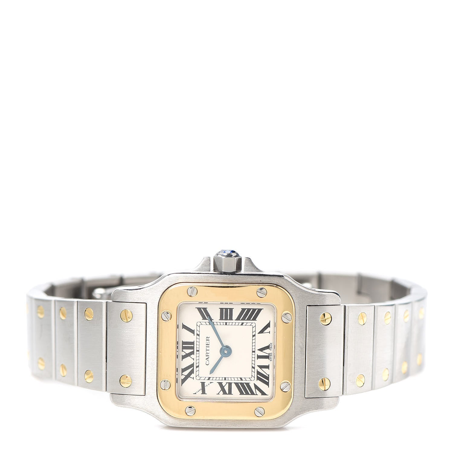 Cartier Stainless Steel 18K Yellow Gold 24mm Santos De Cartier Galbee Quartz Watch 2 of 5