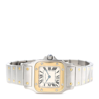 Cartier Stainless Steel 18K Yellow Gold 24mm Santos De Cartier Galbee Quartz Watch 2 of 5