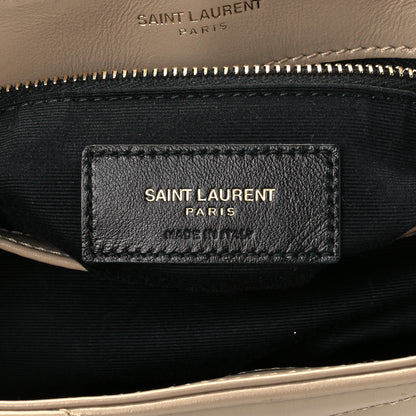 Saint Laurent Calfskin Y Quilted Monogram Toy Loulou Crossbody Bag Dark Beige 7 of 11