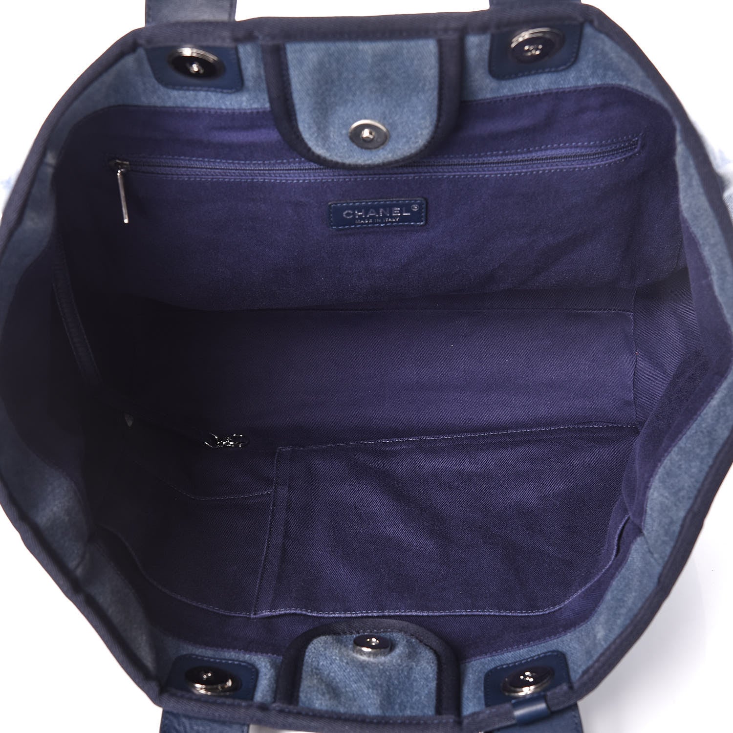 Chanel Canvas Sequin Large Deauville Tote Navy 7 of 10