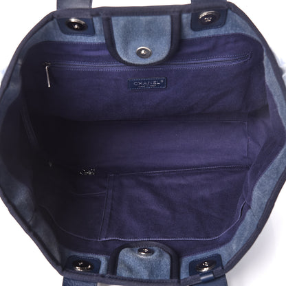 Chanel Canvas Sequin Large Deauville Tote Navy 7 of 10