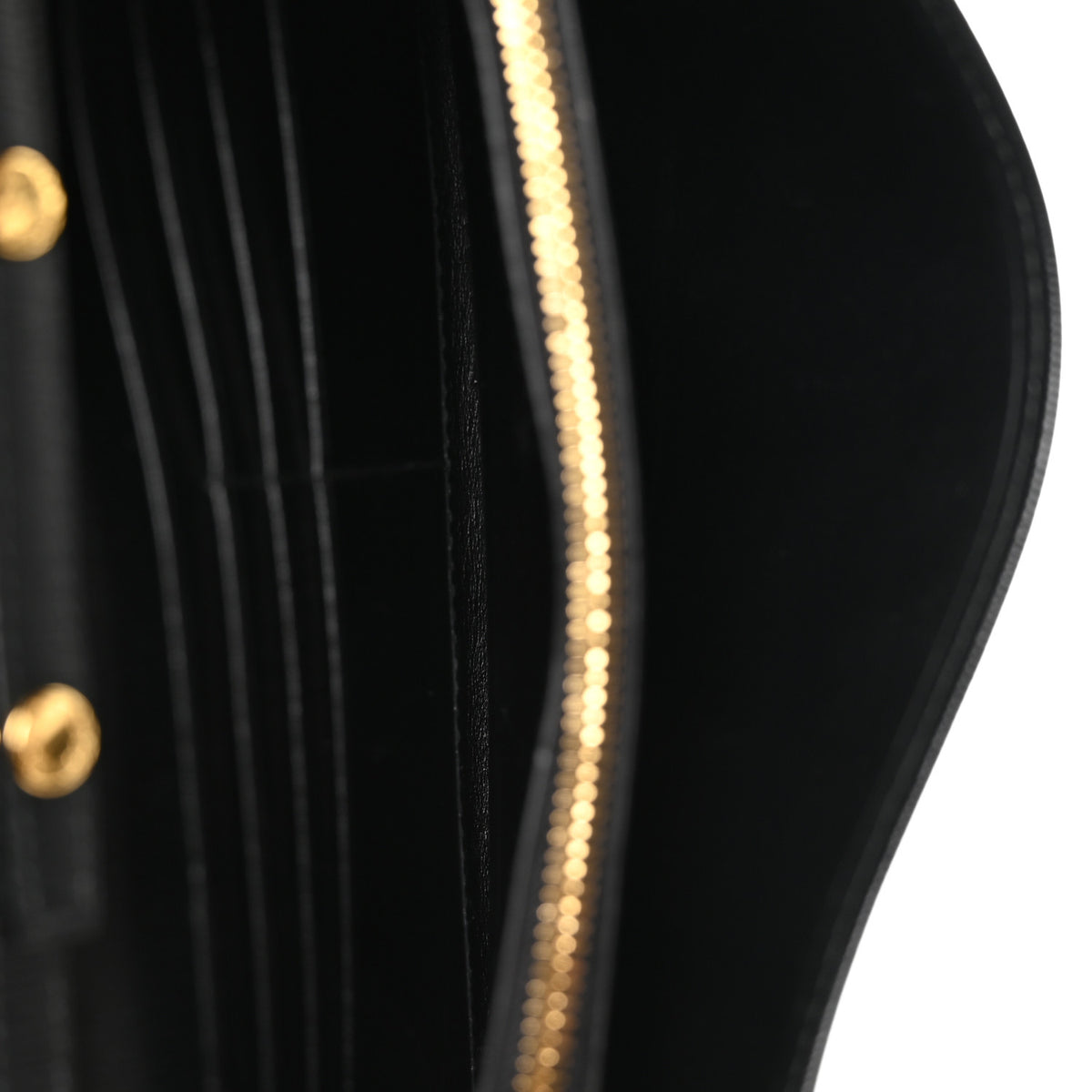 Prada Vitello Move Metal Oro Chain Wallet Black 5 of 11