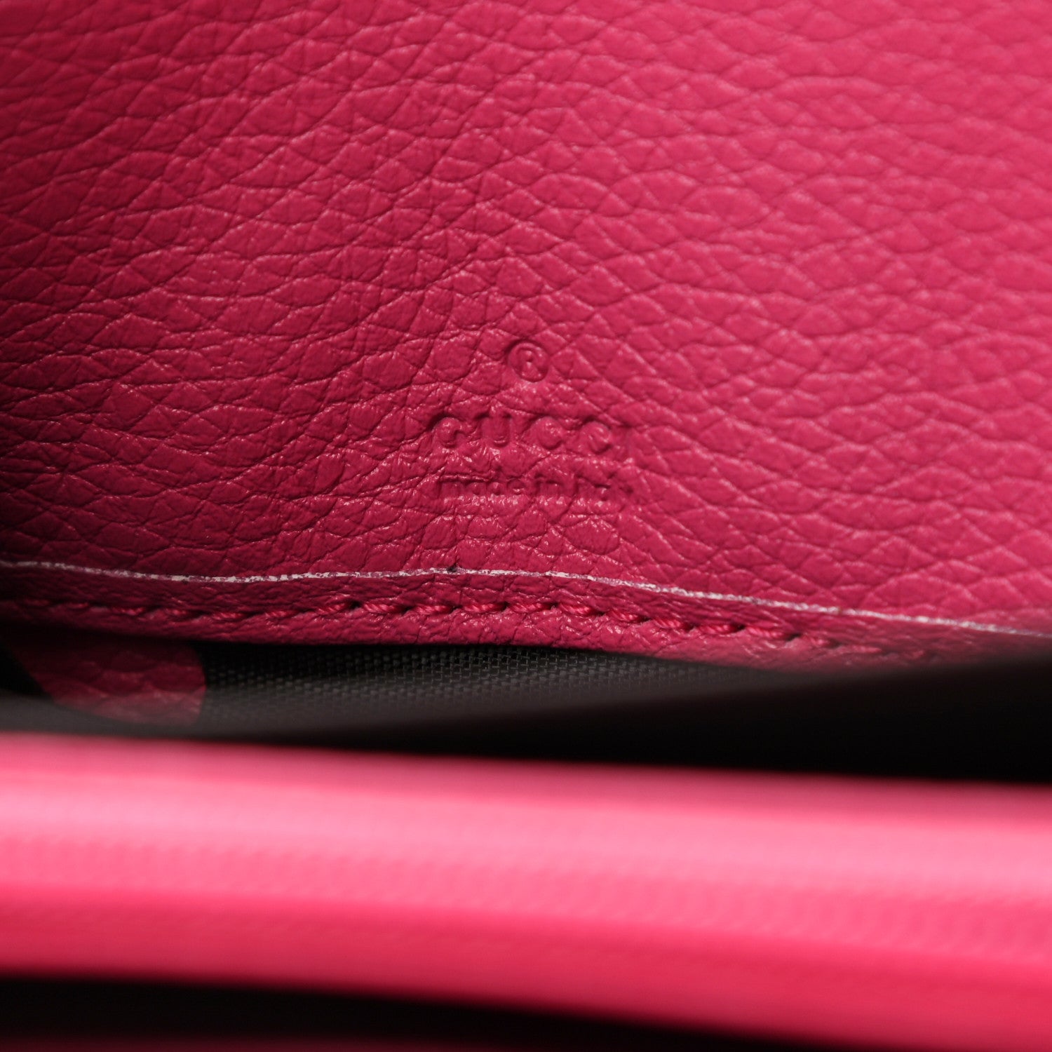 Gucci Grained Calfskin Logo Zip Around Wallet Box Pink Green 6 of 8