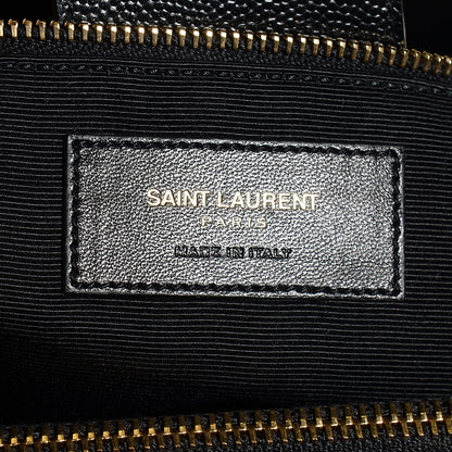 Saint Laurent Grain De Poudre Matelasse Chevron Monogram Shopping Bag Black 29 of 36