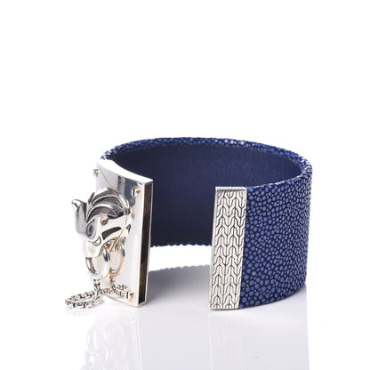John Hardy Sterling Silver Blue Stone Stingray Macan Cuff Bracelet Blue 5 of 5