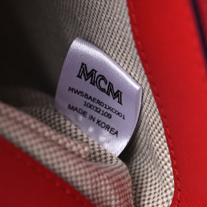 MCM Visetos Mini Aren Chain Crossbody Bag Candy Red 7 of 7