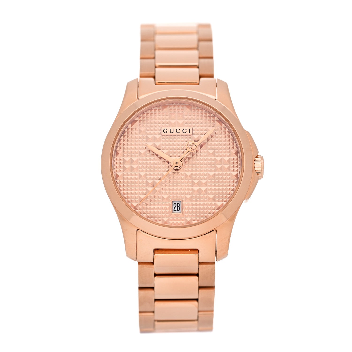 Gucci Stainless Steel 27mm G-Timeless Diamante Quartz Watch Rose 1 of 5