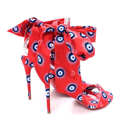 Christian Louboutin Crepe Satin Greekaba Du Desert 100 Sandal 39.5 Red 5 of 9