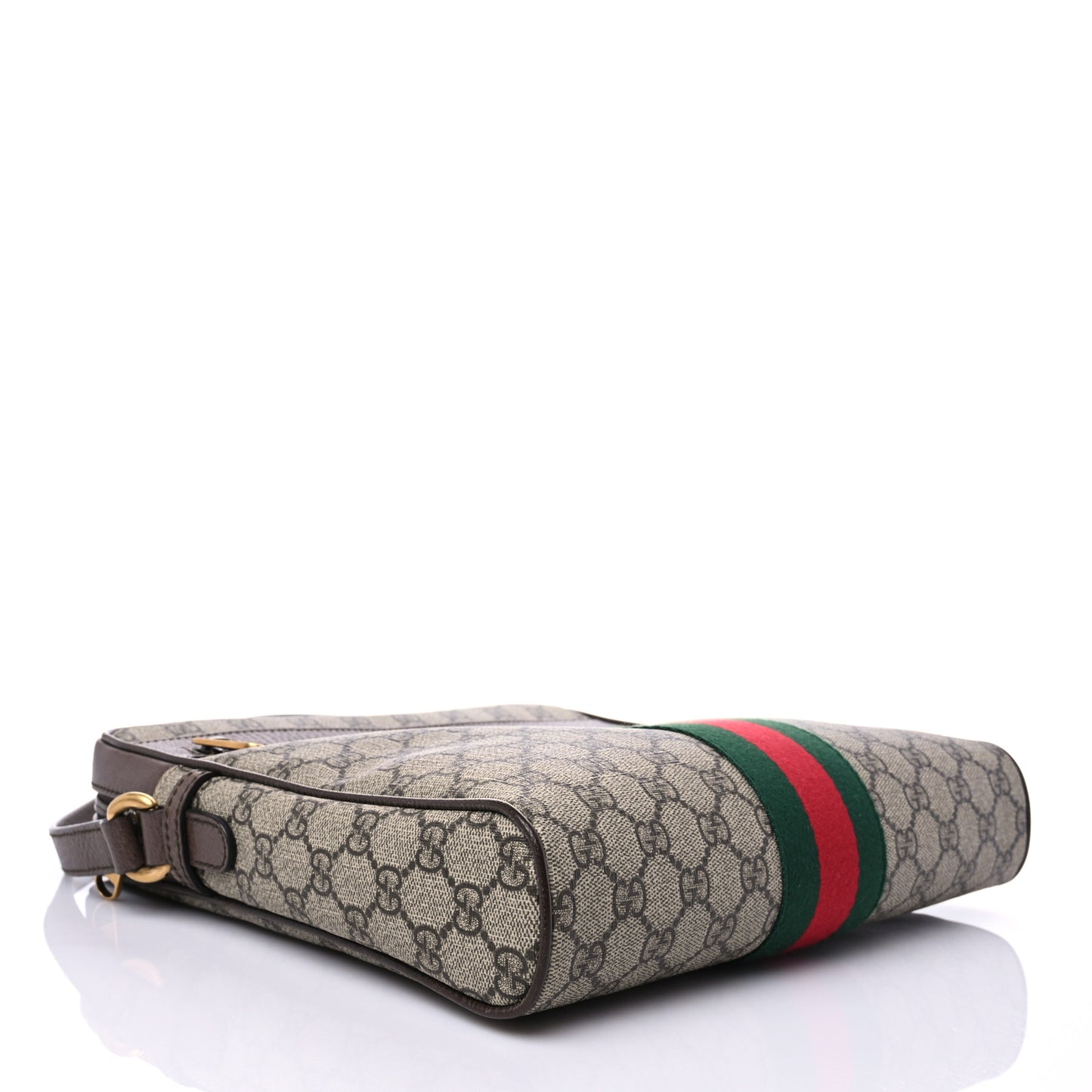 GG Supreme Monogram Web Medium Ophidia Messenger Bag Brown