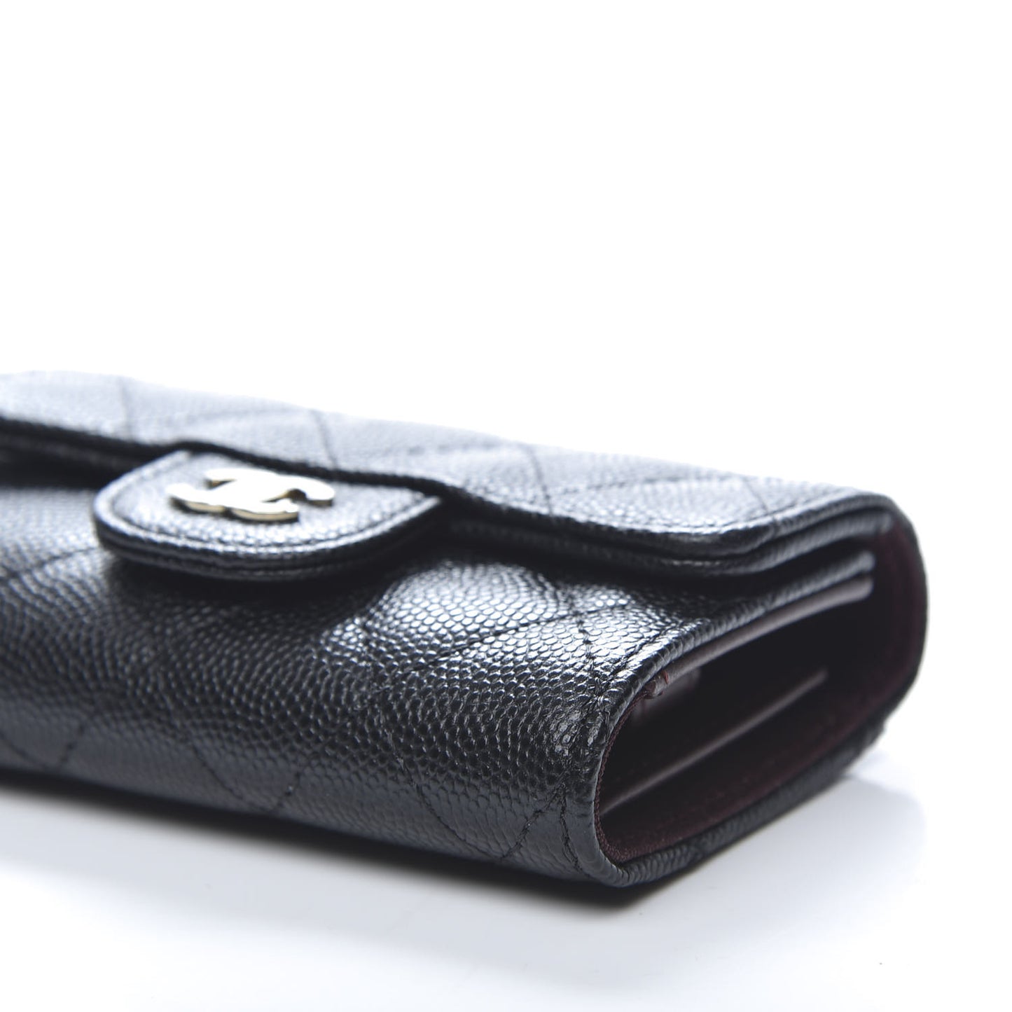 Caviar Quilted Classic 4 Key Holder Wallet Black