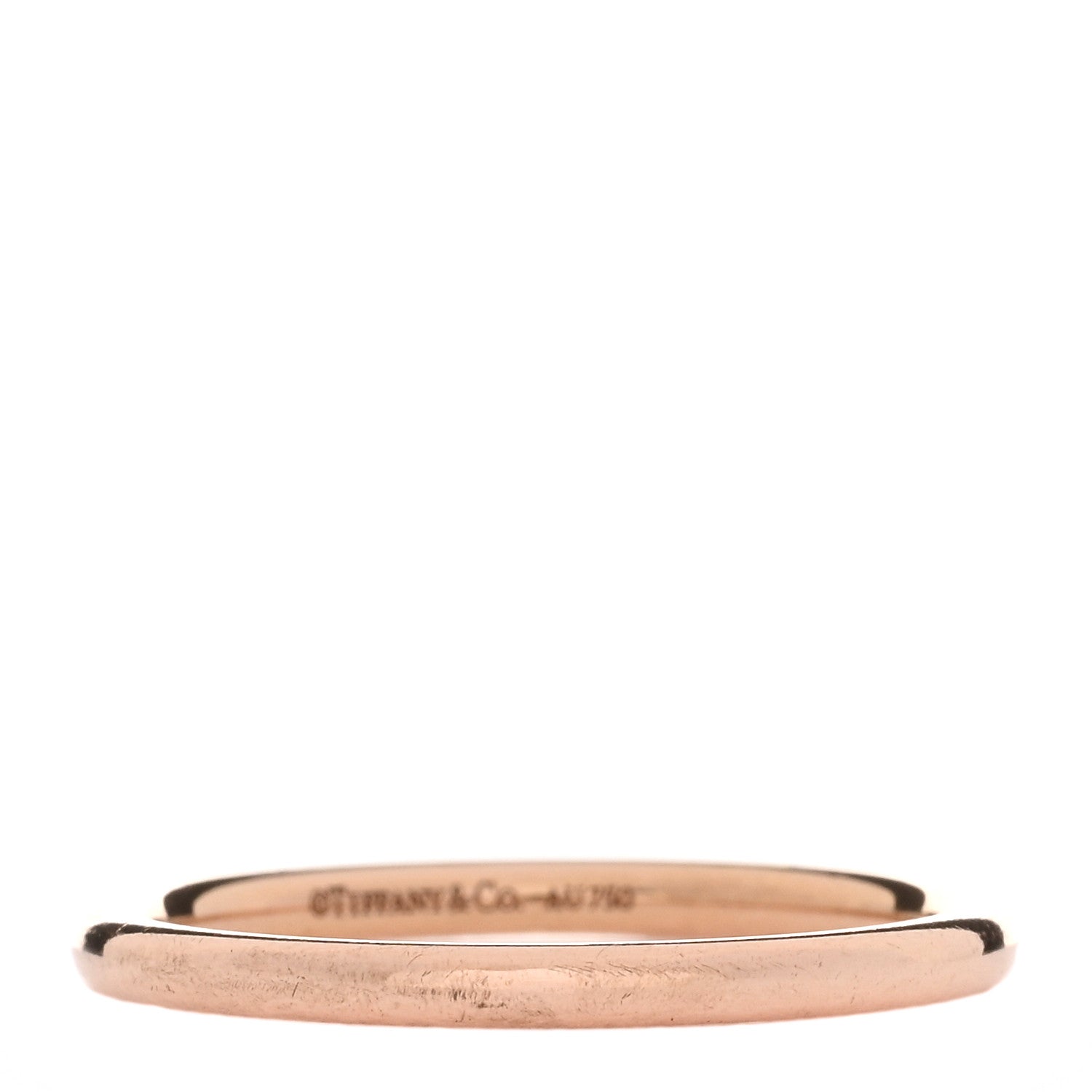 Tiffany 18K Rose Gold 2mm Classic Wedding Band Ring 50 5.5 3 of 4