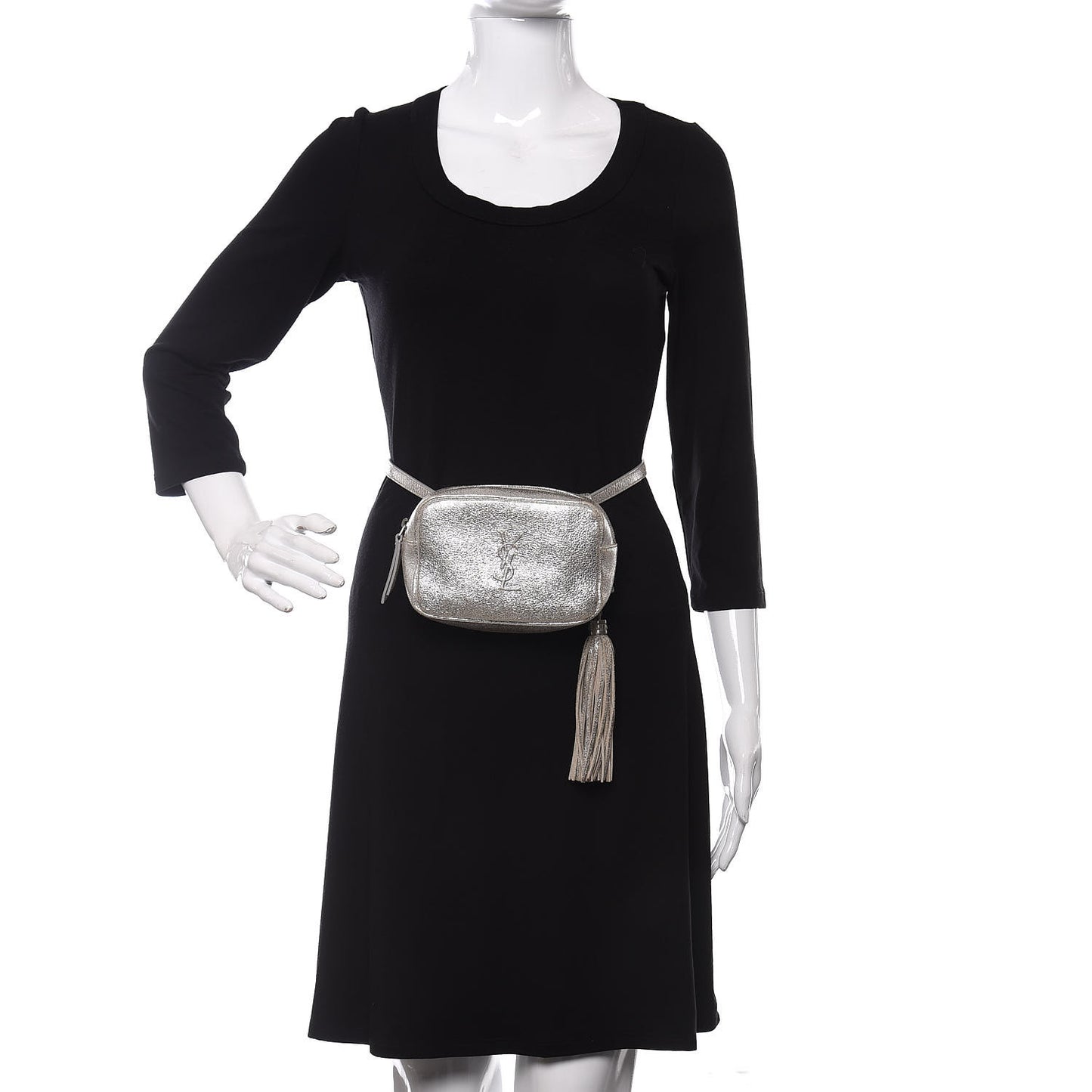 Metallic Lambskin Monogram Lou Belt Bag Argento