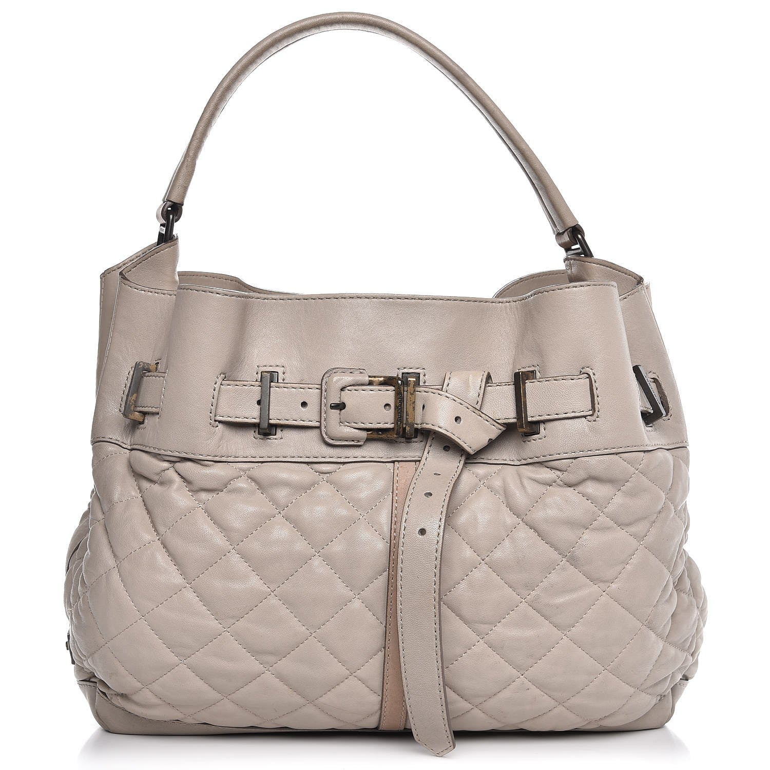 Burberry Lambskin Quilted Medium Enmore Hobo Grey 1 of 21
