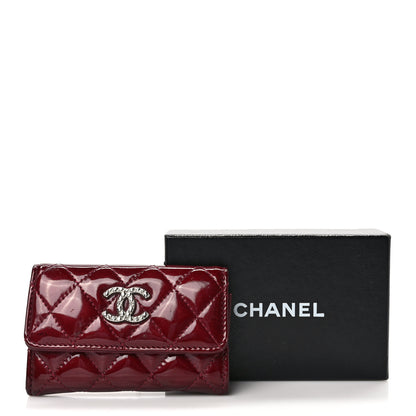 Chanel Patent Brilliant Flap Card Holder Burgundy 10 of 10