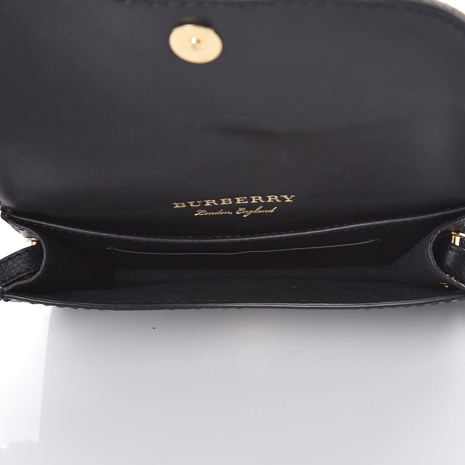Burberry House Check Calfskin Mini Buckle Phone Crossbody Bag Black 5 of 6