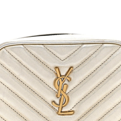 Saint Laurent Metallic Calfskin Matelasse Monogram Lou Belt Bag Platino 8 of 13