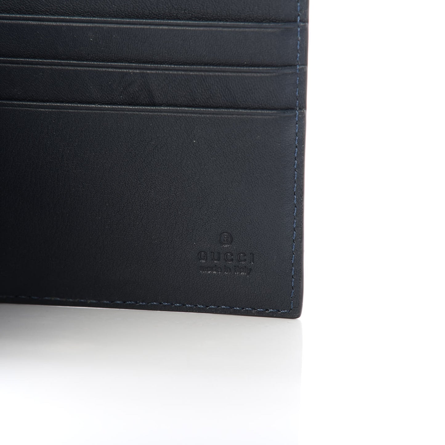 Guccissima Signature Web New Web Bi-Fold Wallet Blue