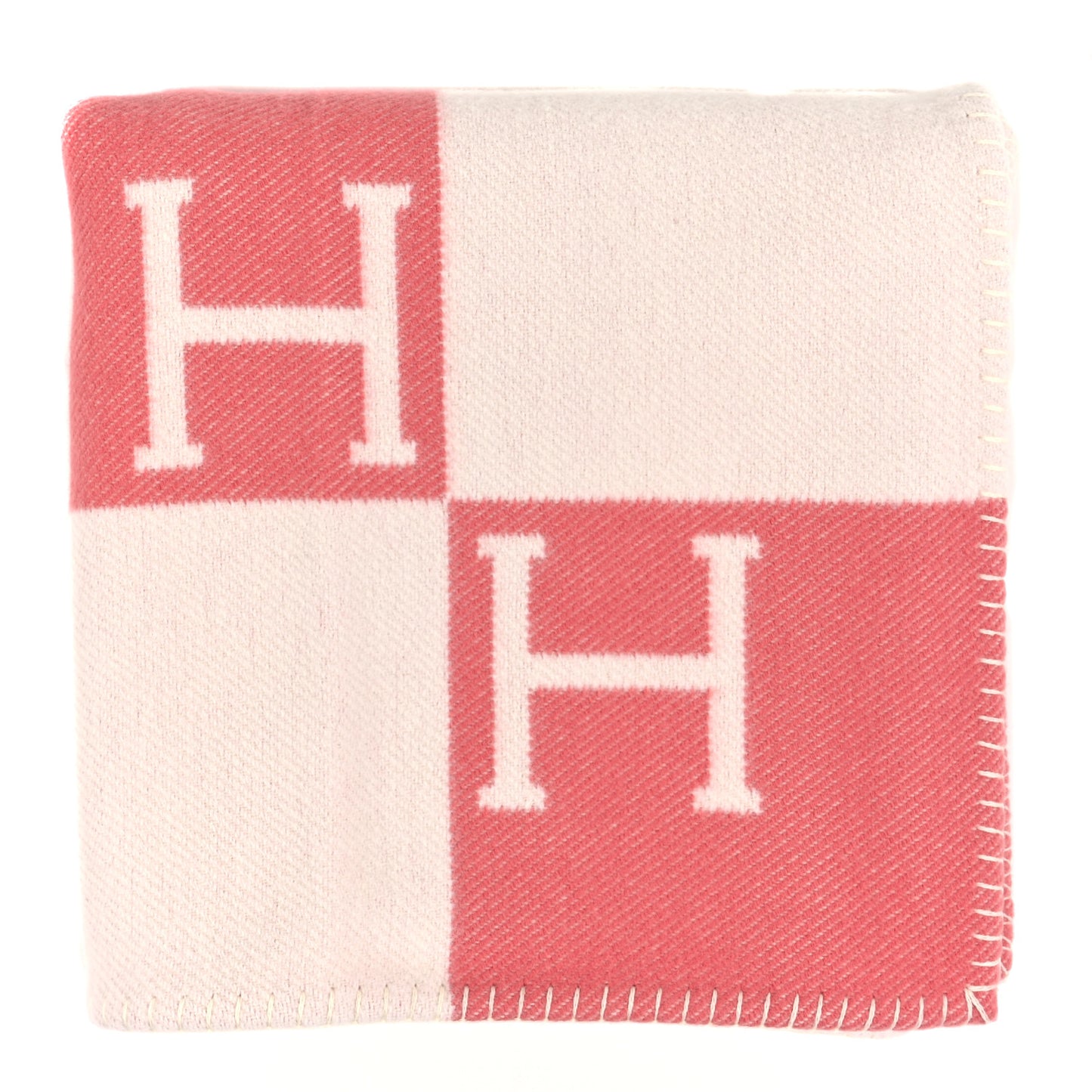 Wool Cashmere Avalon Baby Blanket Rose Airelle White