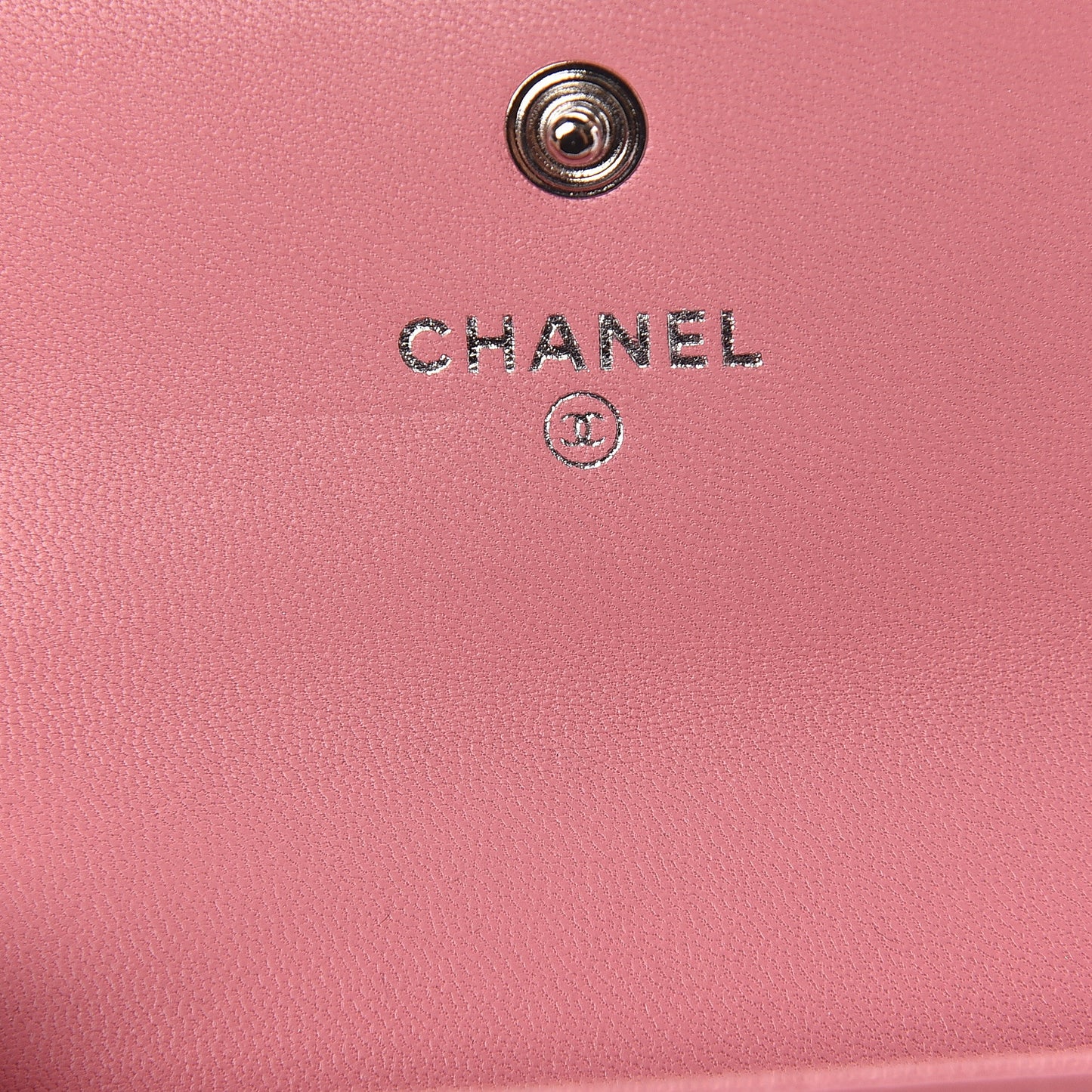 Lambskin Quilted Card Holder Pink