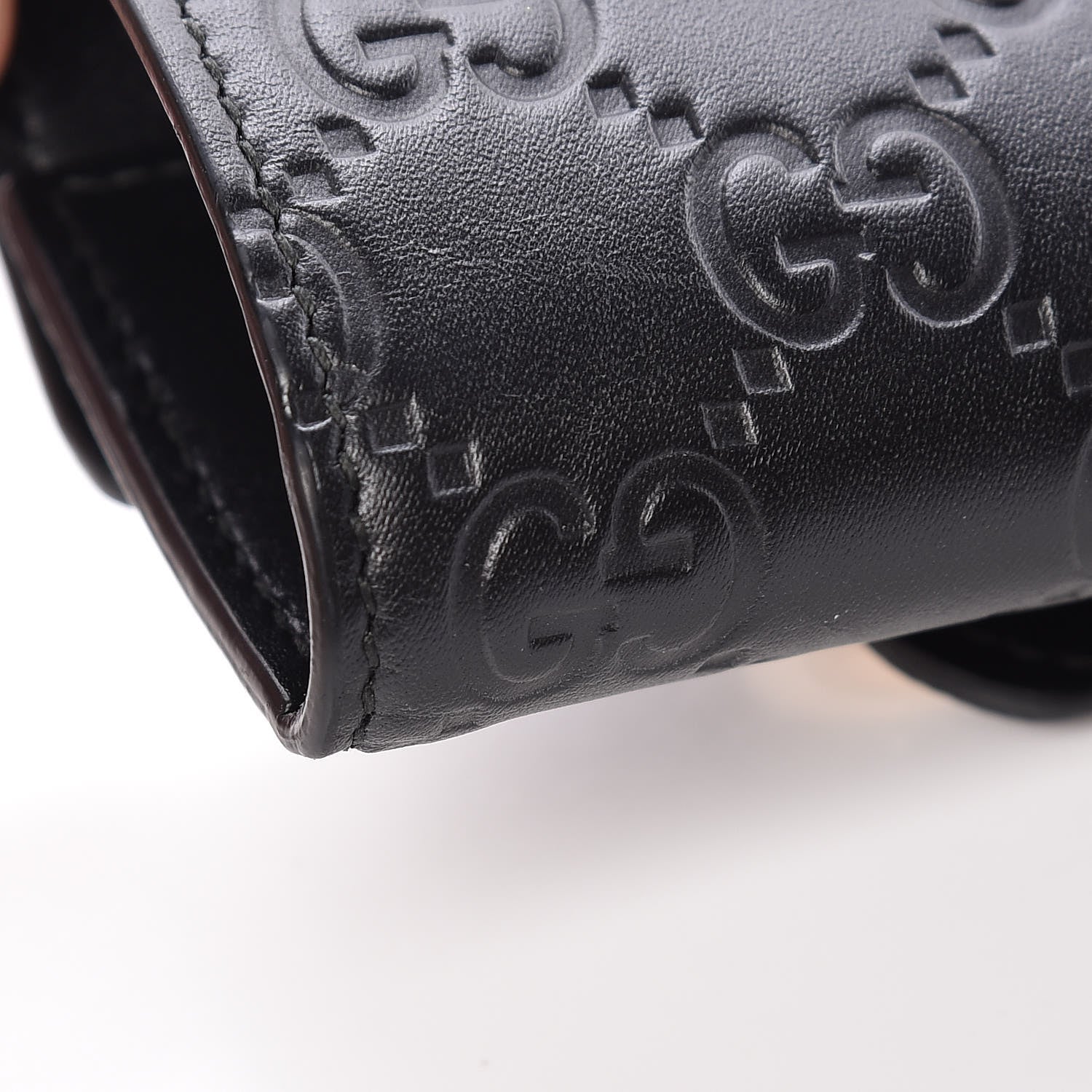 Gucci Guccissima Icon Signature 6 Key Holder Case Black 13 of 20