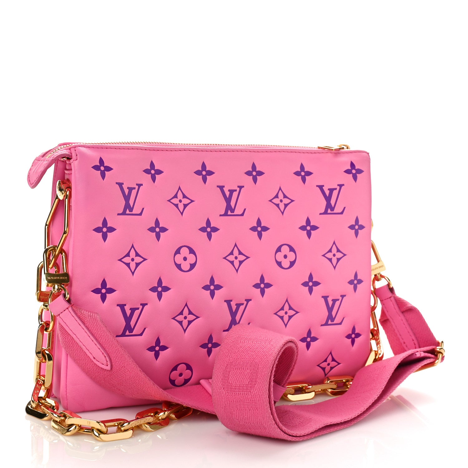 Louis Vuitton Lambskin Embossed Monogram Vuittamins Coussin PM Rose Violet 2 of 8