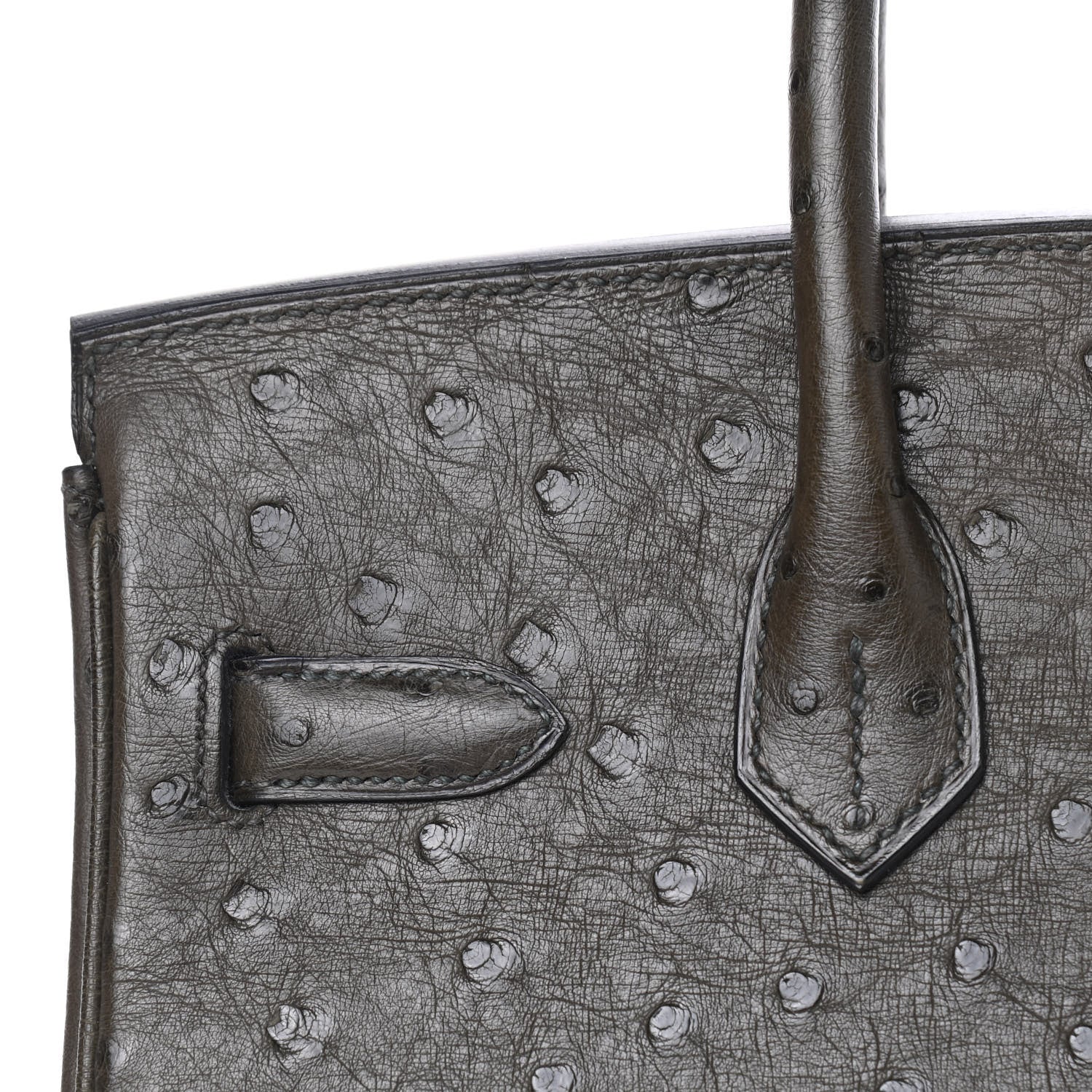 Hermes Ostrich Birkin 30 Vert Olive 8 of 32