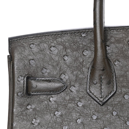 Hermes Ostrich Birkin 30 Vert Olive 8 of 32