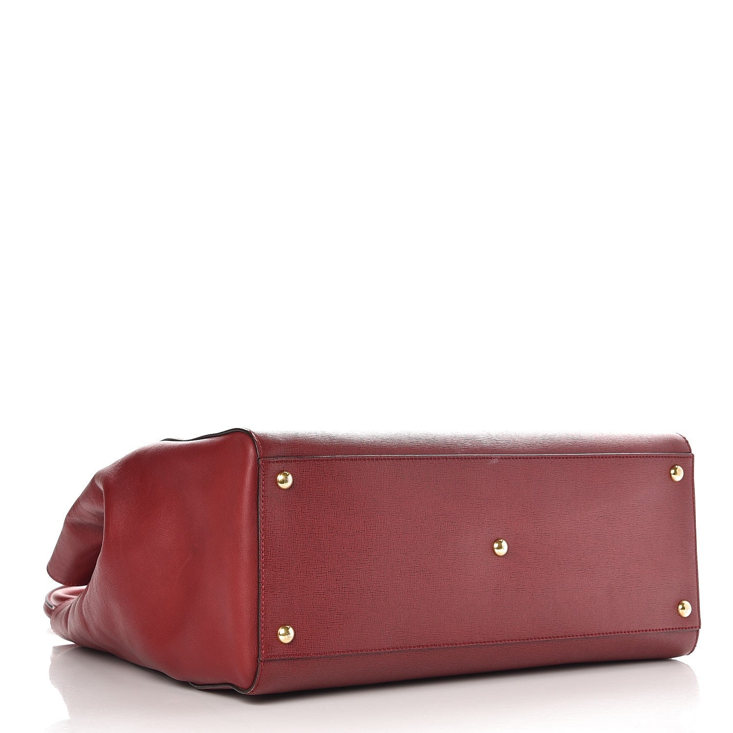 Fendi Vitello Elite Large 2Jours Tote Rosso Scuro Ciliegia 4 of 10