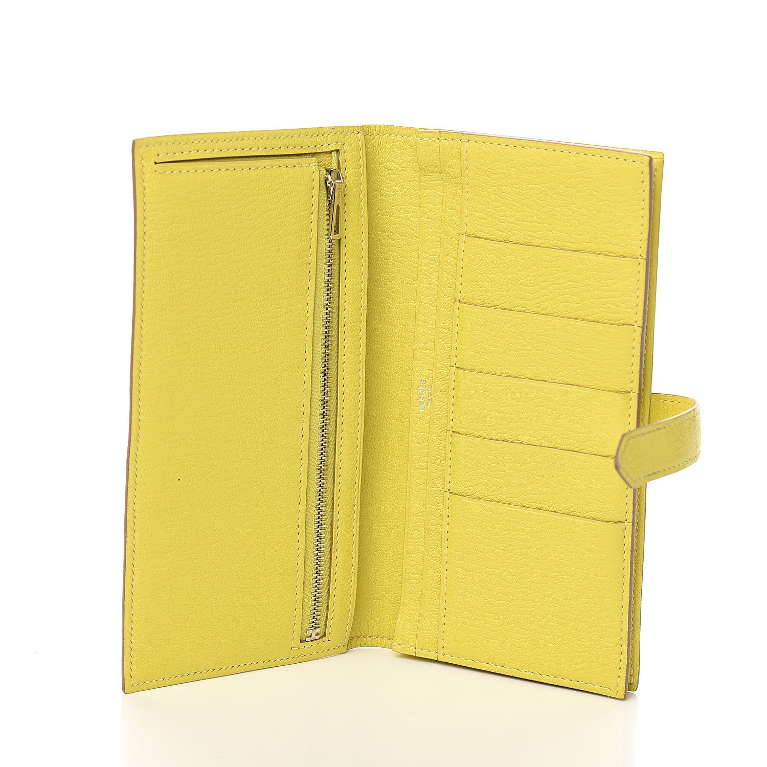 Hermes Chevre Mysore Bearn Gusset Wallet Lime 4 of 6
