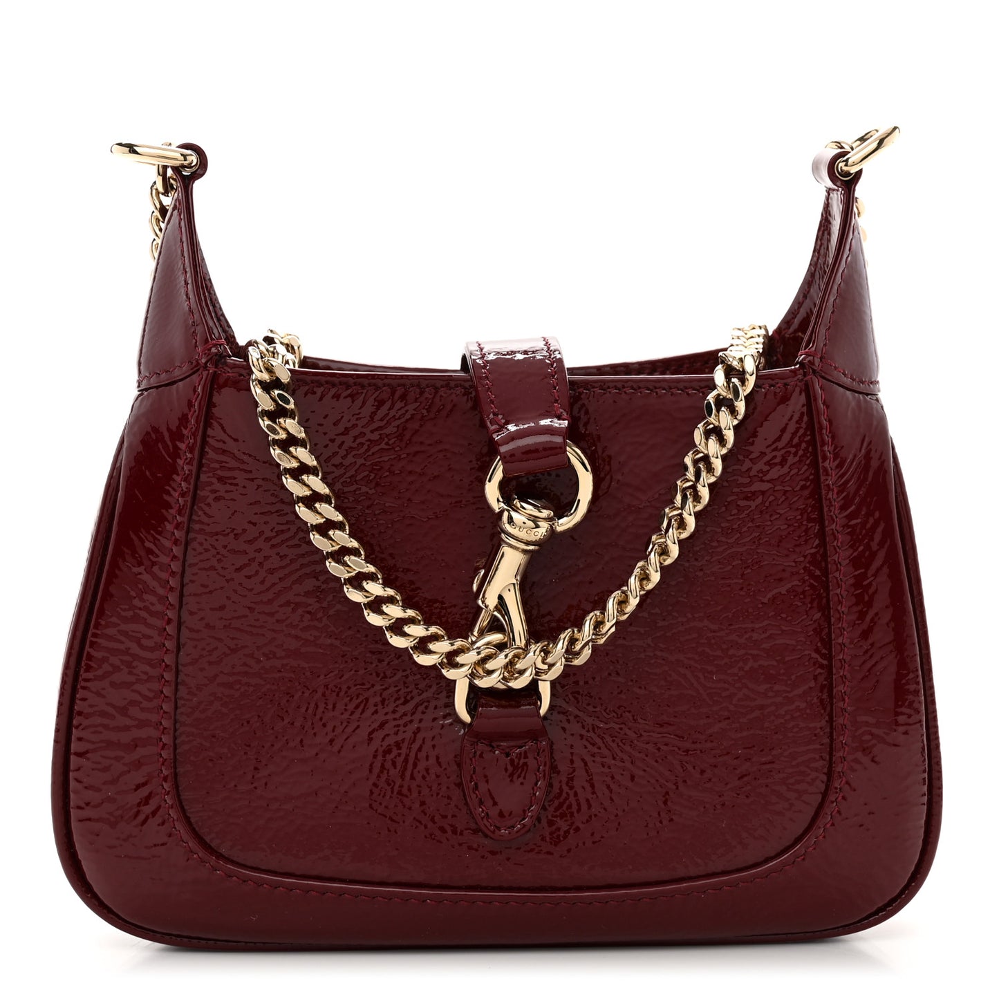 Crinkled Patent Mini Jackie Notte Bag Rosso Ancora Red